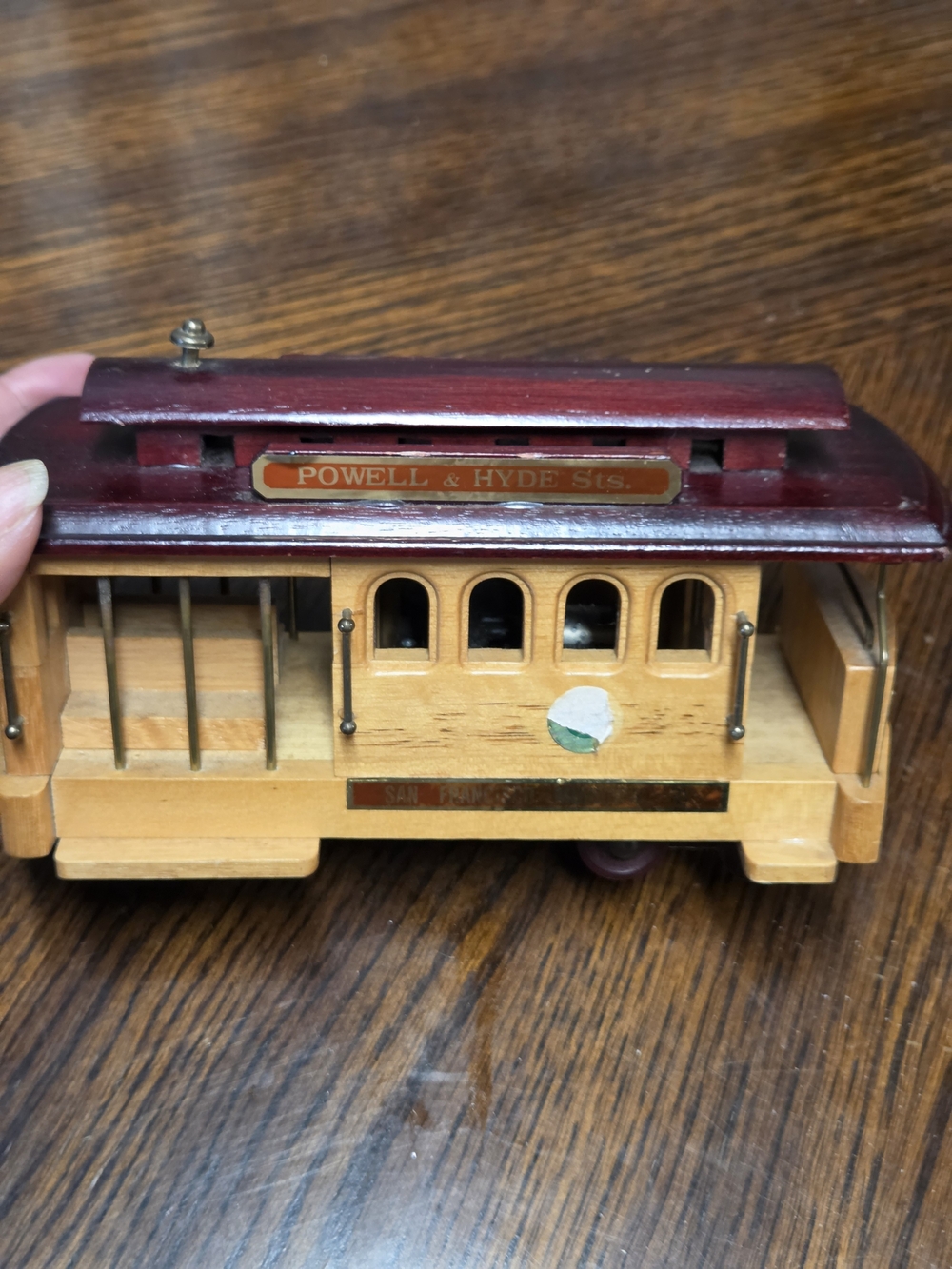 Collectible Vintage San Francisco Wooden Trolley Train Music Box